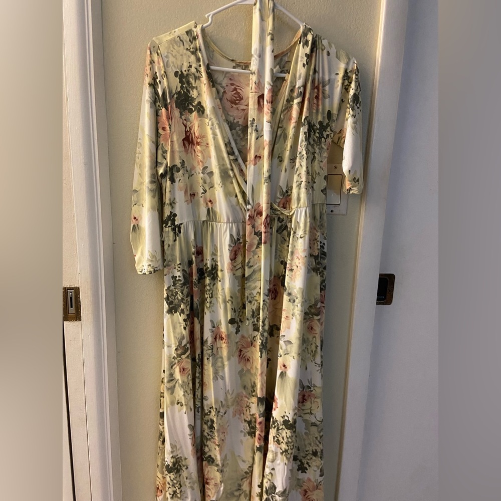 Pink Blush long maternity dress